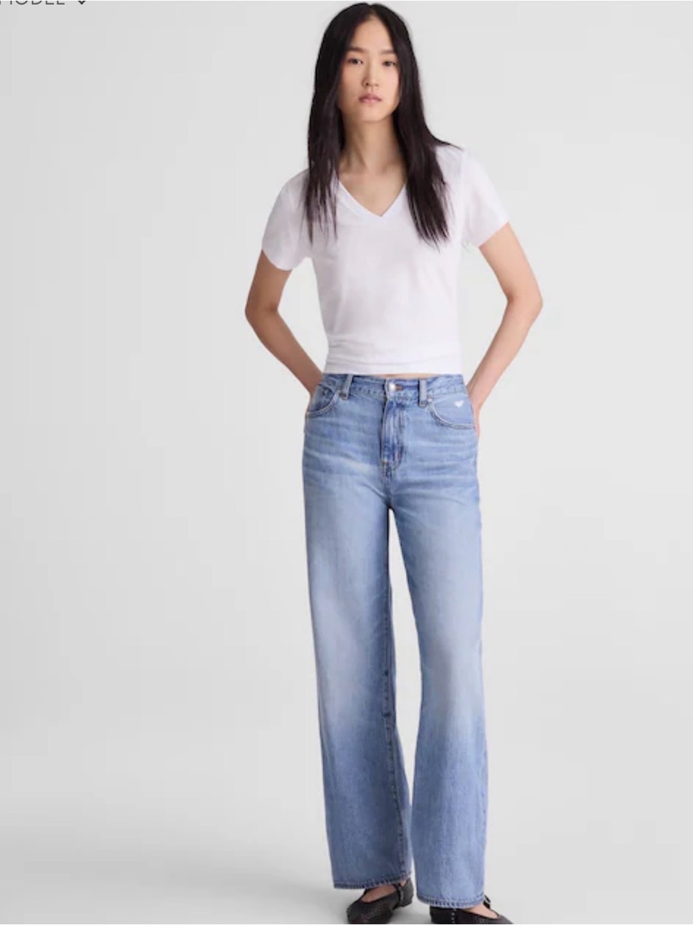 MADEWELL SIZE 24 The Perfect Vintage Wide-Leg Jean in Airy Denim Nx318